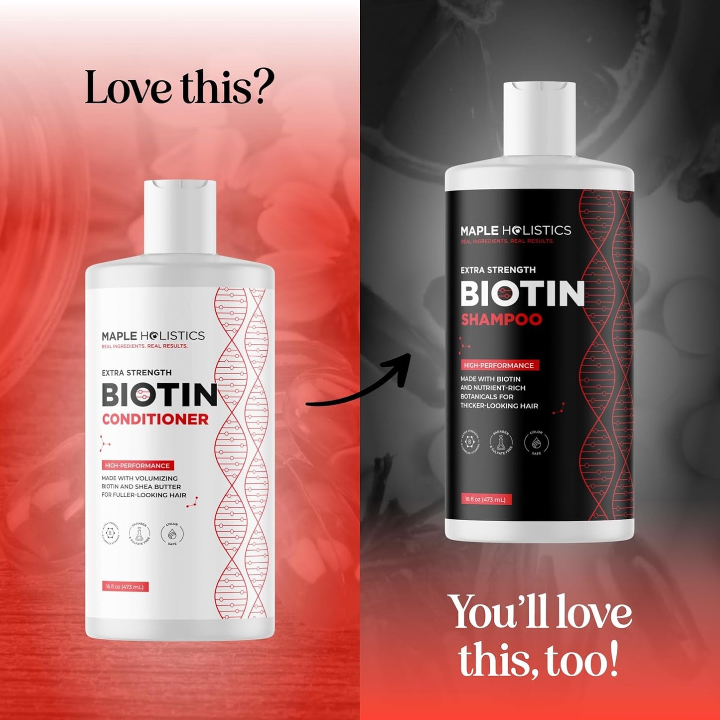 Extra Strength Biotin Conditioner for Thinning Hair - Sulfate Free Conditioner with Moisturizing and Nourishing Shea Butter and Plant Proteins for Dry Damaged Fine Weak & Dull Hair (16 Fl Oz)