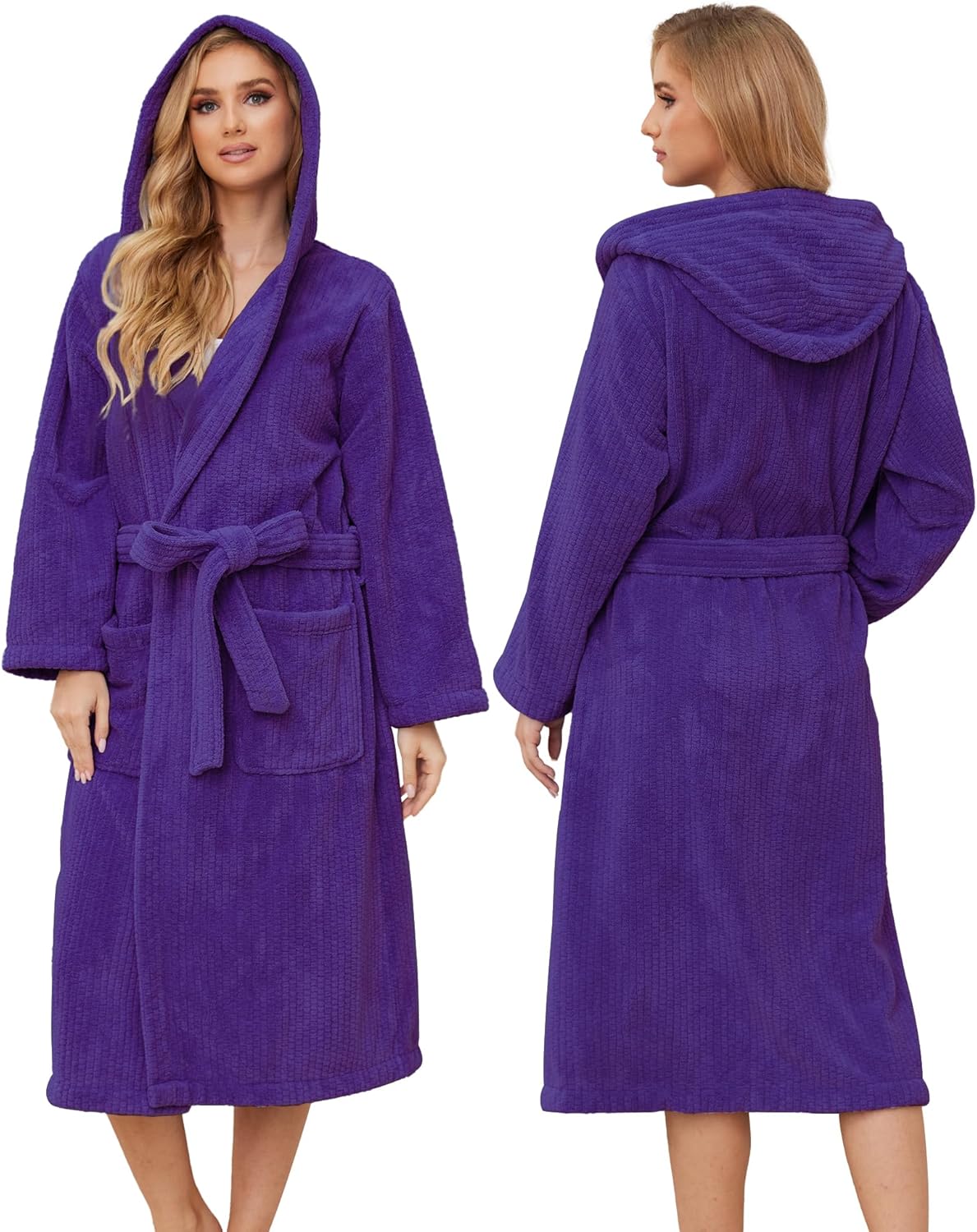 Hooded Bathrobes for Women, Soft Long Towel Robes for Women - Quick Dry yet Warm