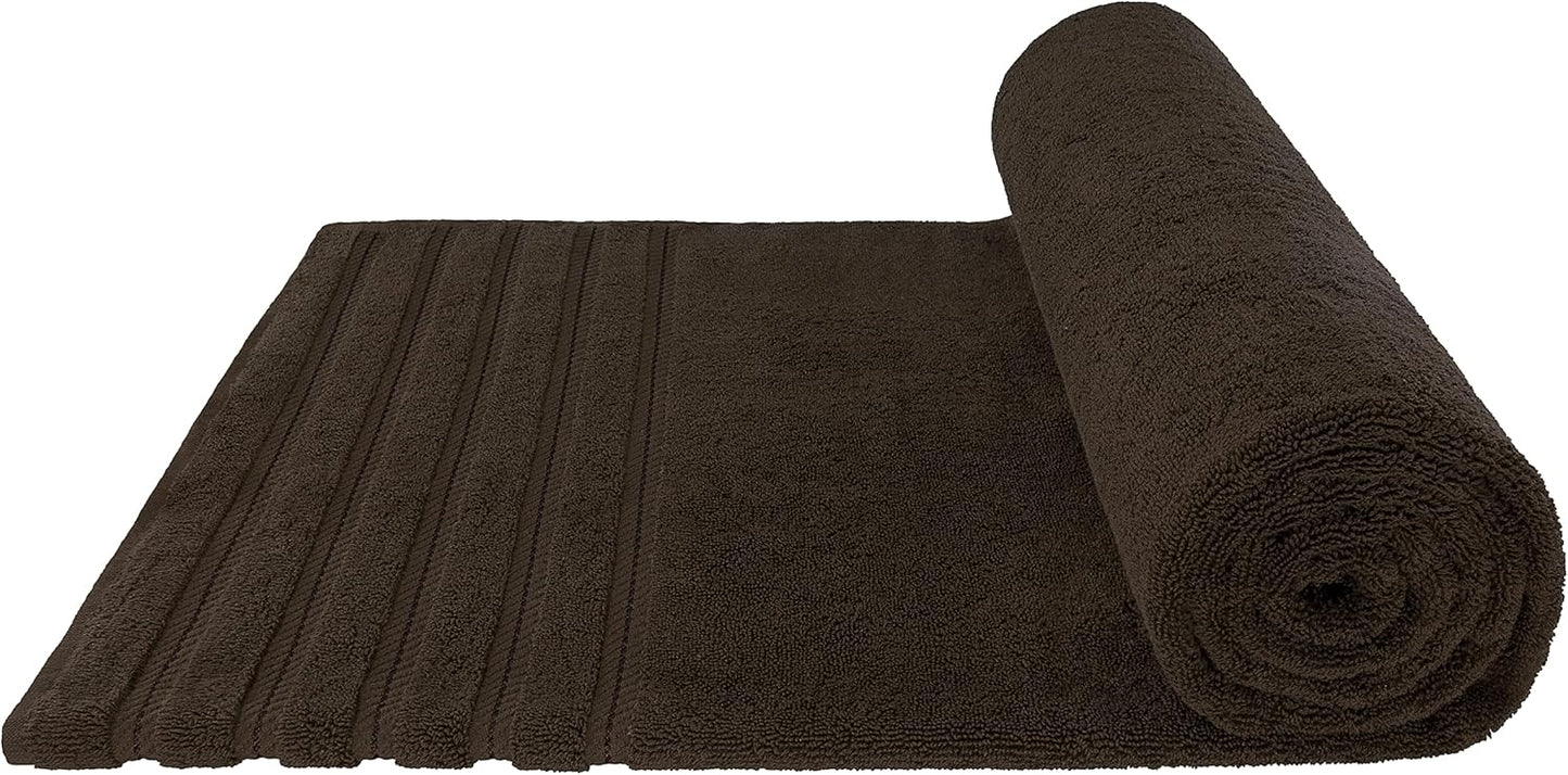 American Soft Linen 35x70 Jumbo Large Bath Towels, 600 GSM 100% Cotton Turkish Bath Sheet, Oversized Luxury Bath Towels for Bathroom Beach and Pool, Brown