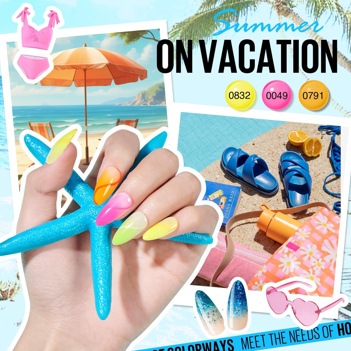 MEFA 42 Colors Gel Nail Polish Kit with U V Light, 59 Pcs All Seasons Collection Colorful Gel Polish Essential Set with 5 Psc Matte/Glossy Base Top Coat, Salon Gifts for Women