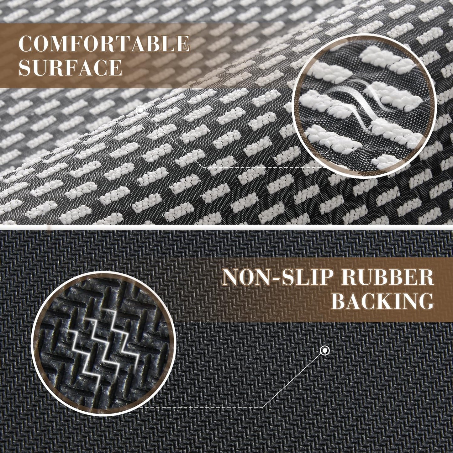 RESARE Non Slip Bathroom Runner - Machine Washable Bath Rugs, Super Absorbent Bath Mat Quick Dry Bath Runner, Bath Mat Ultra Soft Rugs for Bathroom Floor, 24"x47" Dark Grey