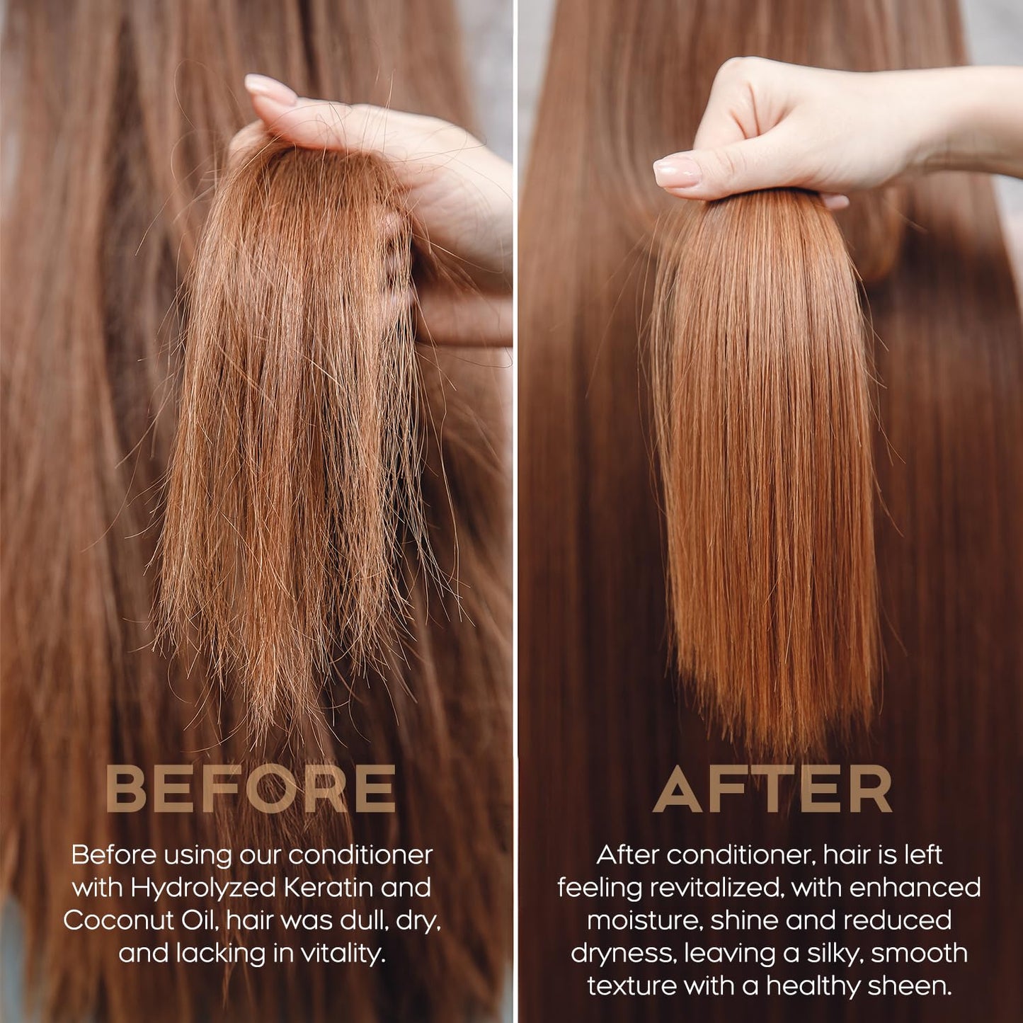 Hydrating Conditioner for Dry, Damaged Hair - 8.4oz | Moisture Repair Treatment with Hydrolyzed Keratin & Coconut Oil for Smooth, Shiny, Manageable Hair