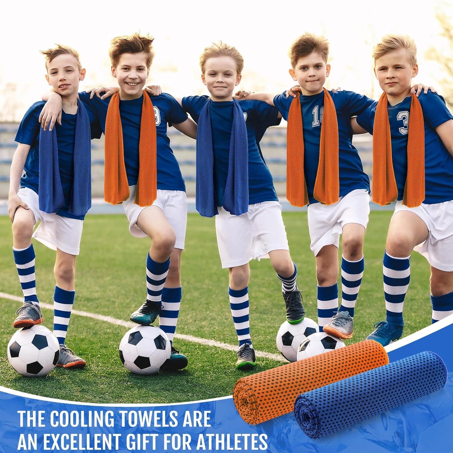 Hosuly 30 Pack Cooling Towels, 40"x12" Ice Breathable Soft Chilly Sweat Rag Microfiber Workout Rags for Gym Cooling Towels for Neck and Face for Yoga Golf Sport Running