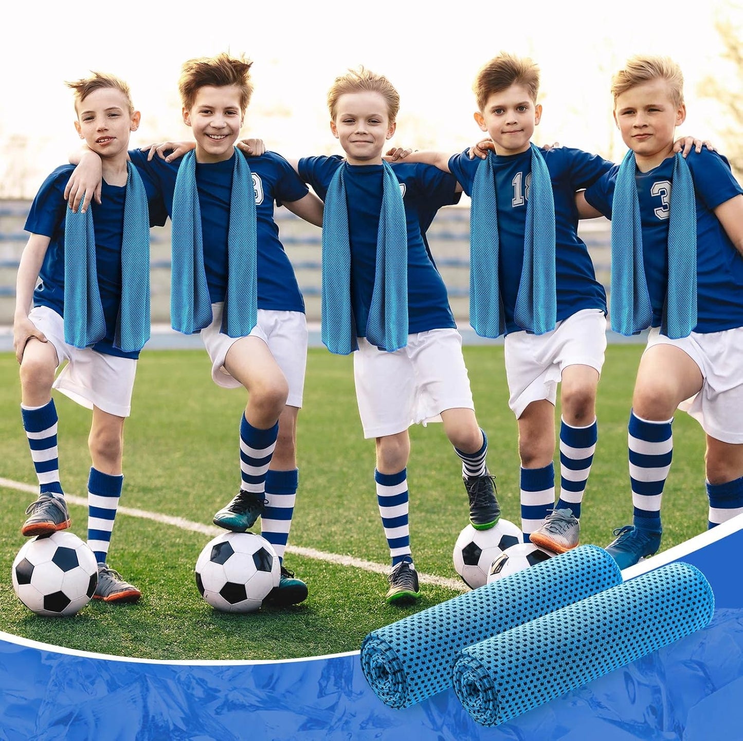 Hosuly 30 Pack Cooling Towels, 40"x12" Ice Breathable Soft Chilly Sweat Rag Microfiber Workout Rags for Gym Cooling Towels for Neck and Face for Yoga Golf Sport Running