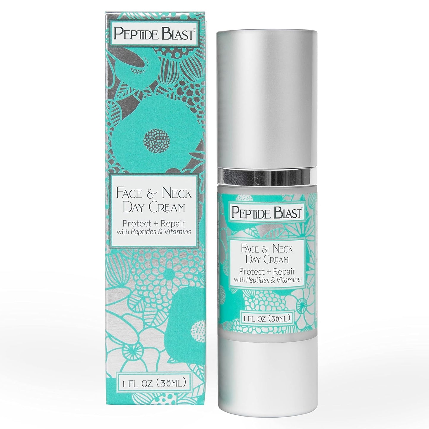 Peptide Blast DAY CREAM Packed with Collagen Peptides, and Vitamins C & E – For Face & Neck - 1oz.