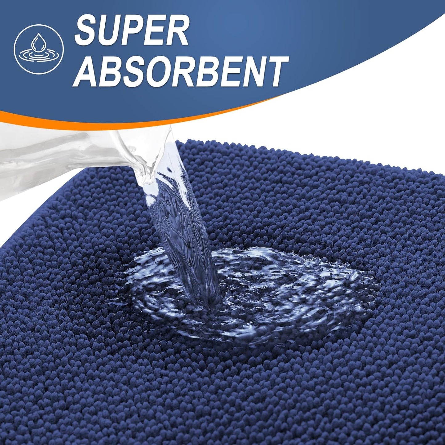 OLANLY Thick Memory Foam Bath Mat Rug 36x24, Extra Soft Absorbent Bathroom Rug, Quick Dry Bath Mats, Non-Slip, Machine Washable Carpet, Tub and Shower, Home Decor Accessories, Twilight Sapphire