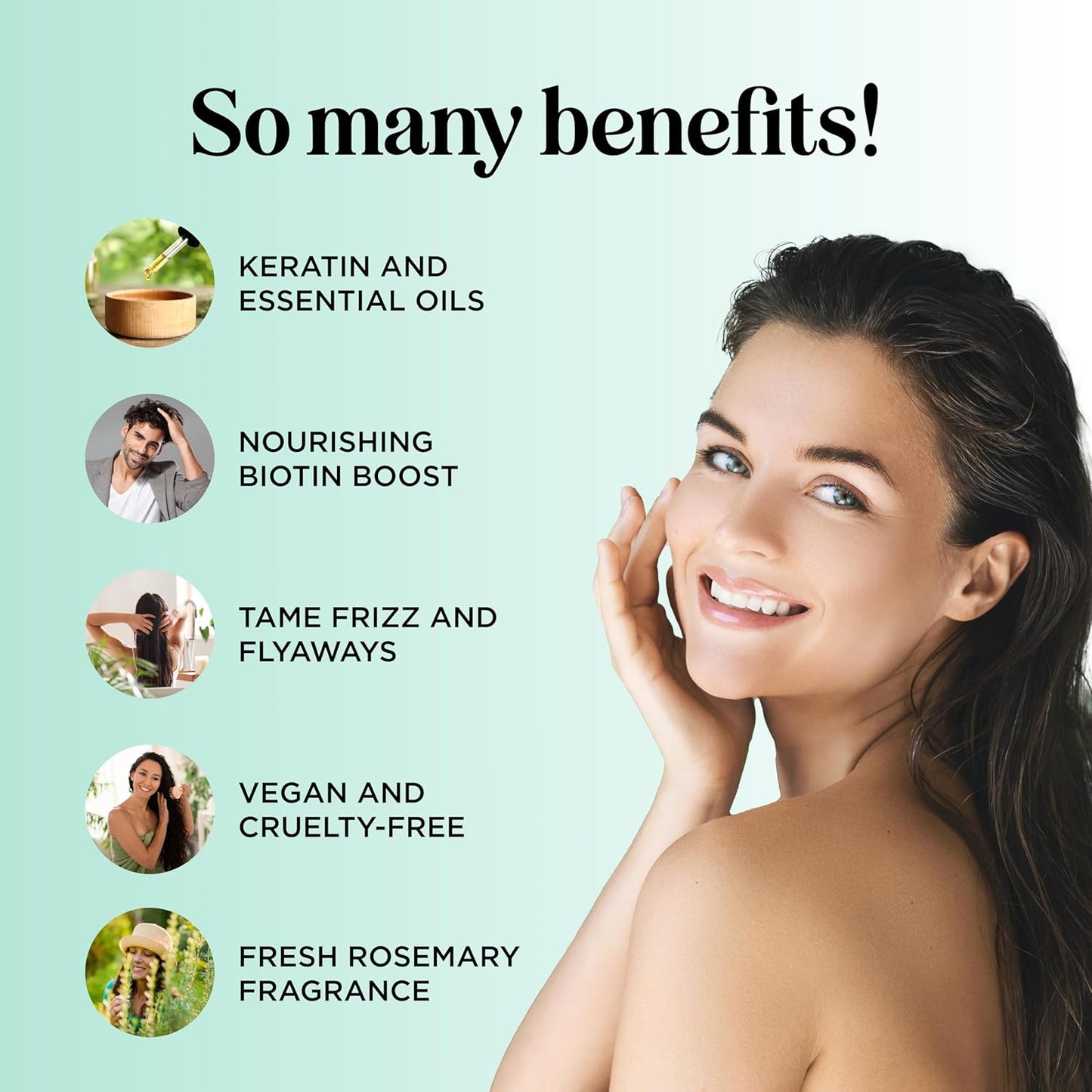 Biotin Rosemary Conditioner for Thinning Hair - Vegan Rosemary Biotin Conditioner with Volumizing Plant Proteins & B Vitamins for Fine Weak & Dull Hair - Sulfate Paraben & Silicone Free (16 Fl Oz)