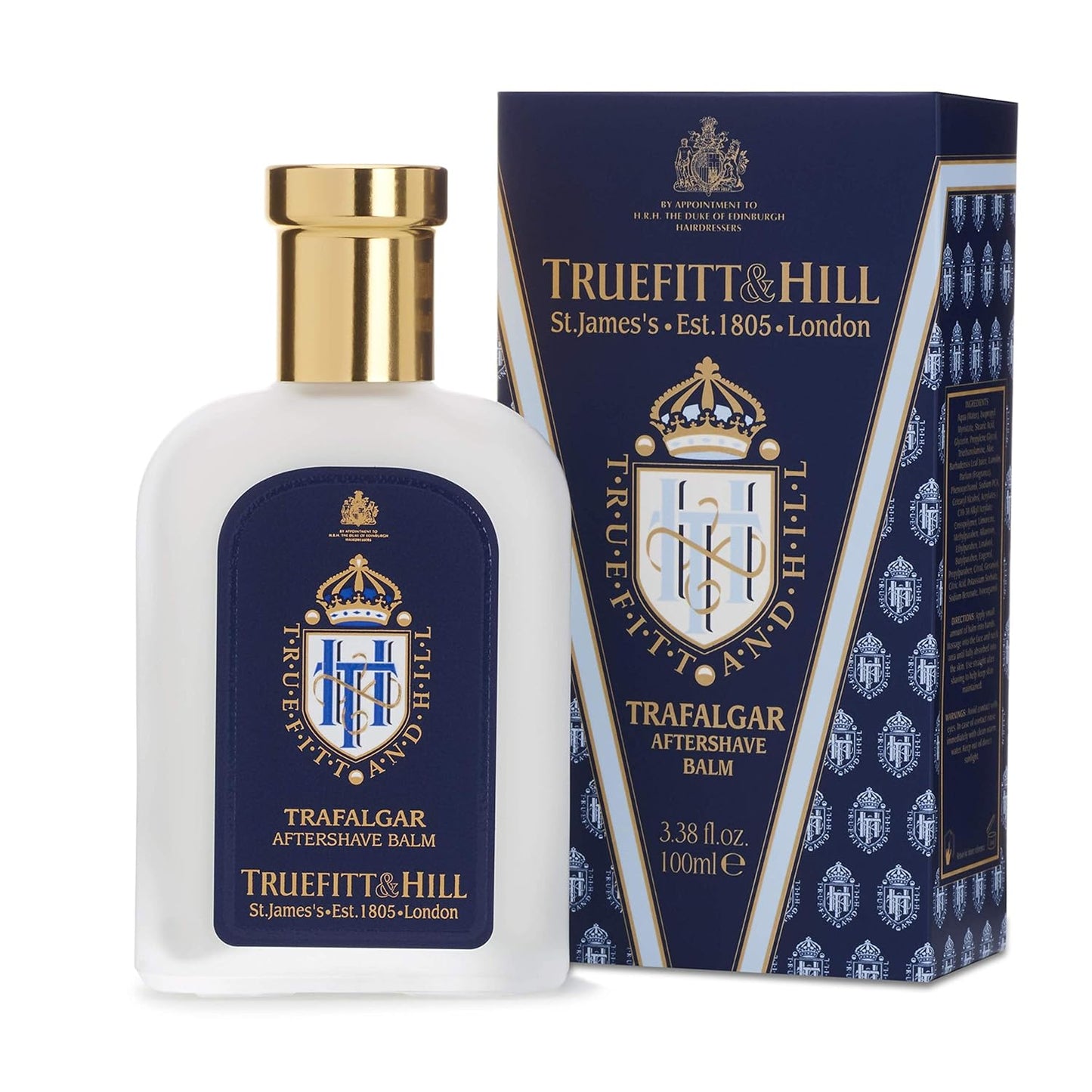 Truefitt & Hill Luxury Aftershave Balm - Trafalgar - Premium Soothing Moisturizer with Aloe Vera Extract - Ideal for Sensitive Skin, Razor Burn Relief, and a Silky Smooth Finish - 3.38 oz