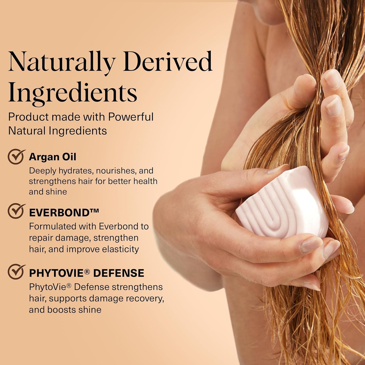 Kitsch Argan Oil Conditioner Bar – Repairing Hair Conditioner for Damaged Hair, Anti-Frizz – Strengthening, Moisturizing Hair Care – Paraben, Silicone & Sulfate-Free – Made in USA - 2.7 oz