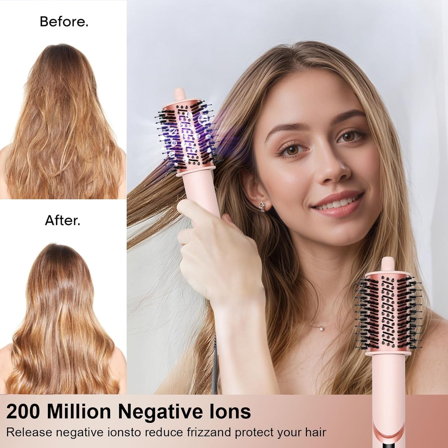 9 in 1 Hot Air Styler Wrap - 110,000 RPM High-Speed Hair Dryer Brush, Negative Ionic Foldable Blow Dryer Brush for Fast Drying, Curling, Volumizing - Multi Stylers Tool, Holiday Gift for Women