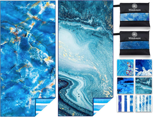Lightweight Thin Microfiber Beach Towel Sand Free Quick Dry Absorbent Compact Soft Pool Swim Travel Towels Extra Large Oversized Beach Accessories Packable Essentials Stuff Gifts for Adult