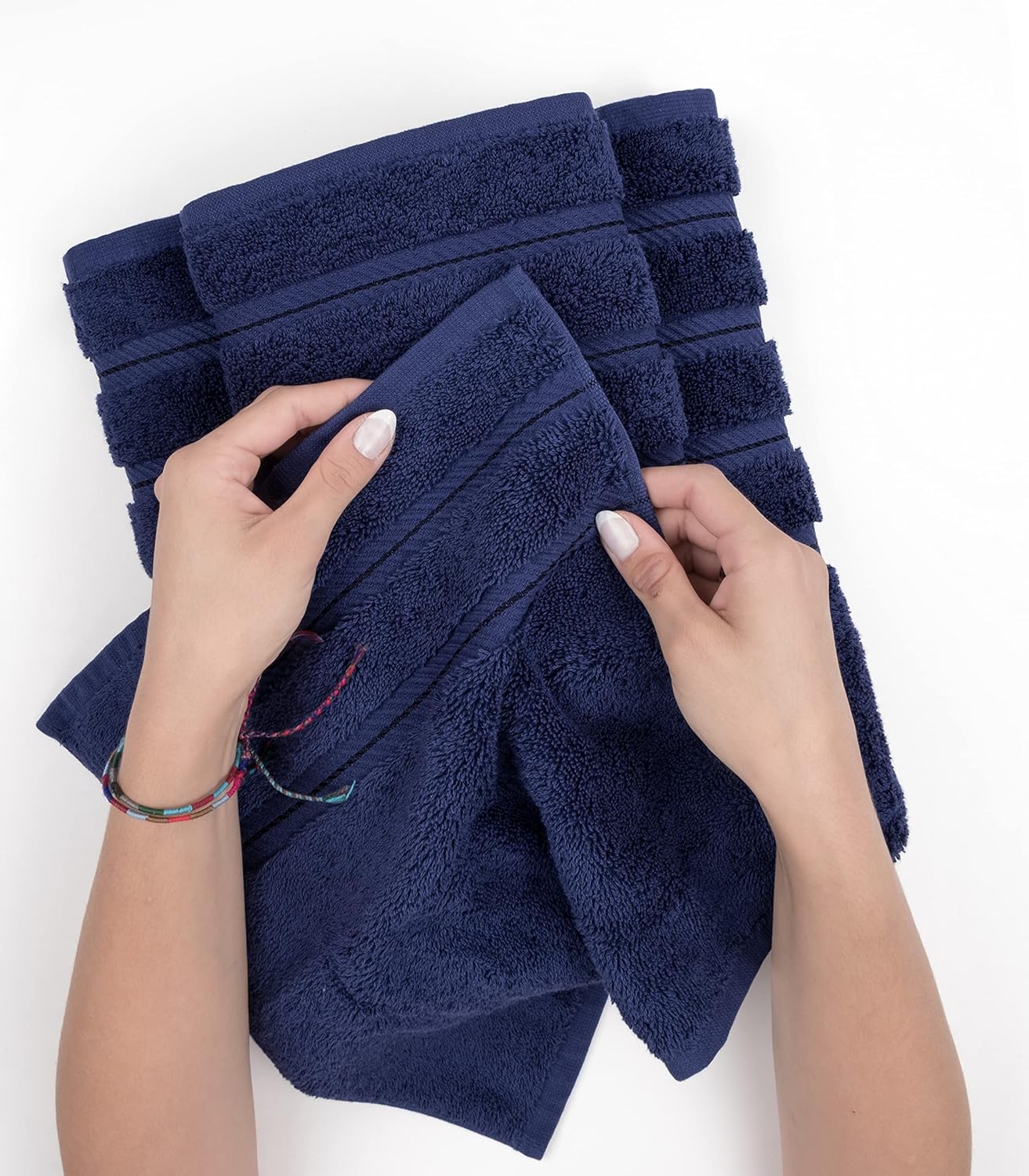 American Soft Linen 35x70 Jumbo Large Bath Towels, 600 GSM 100% Cotton Turkish Bath Sheet, Oversized Luxury Bath Towels for Bathroom Beach and Pool, Navy Blue