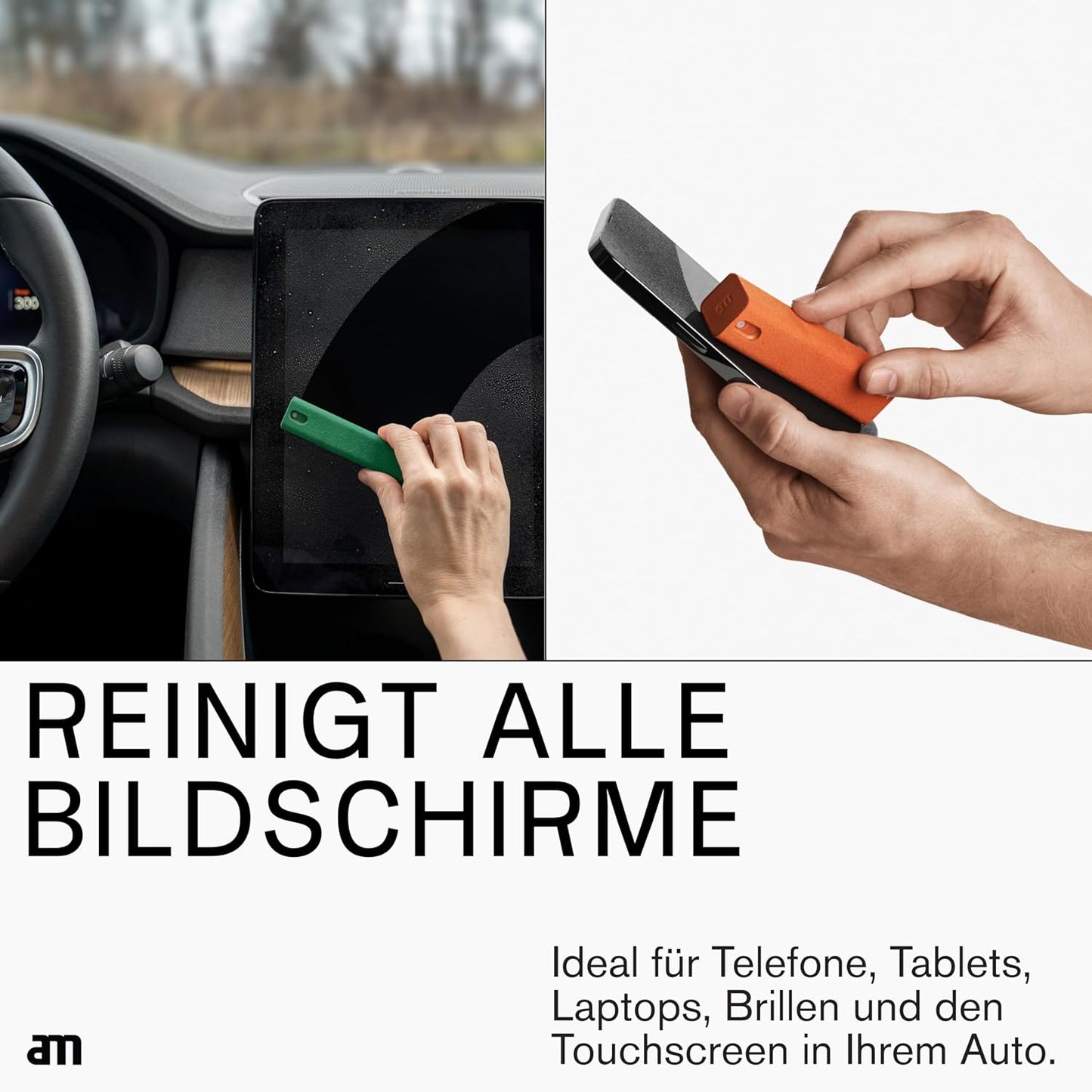 am Screen Cleaner Mist Spray with Microfiber Cloth Around – Alcohol-Free, Streak-Free Screen Cleaning Kit for Smartphones, Tablets, Laptops, Smart TVs & Car Screens, 1 Pack, Pink