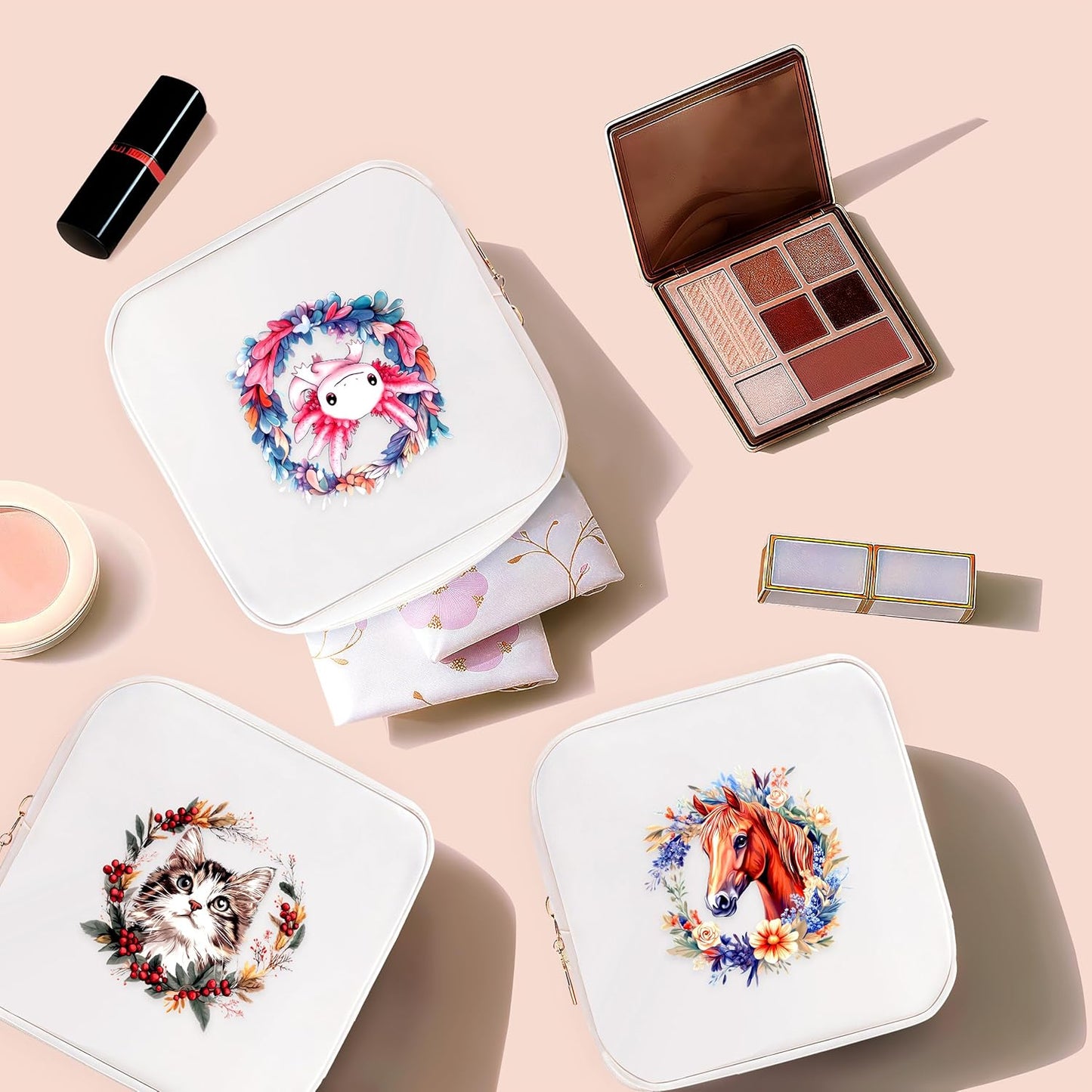 Axolotl Mini Makeup Bag, Axolotl Gift For Women Girls, Cute Portable Zipper Pouch Cosmetic Bag For Teen Girls Kids, Small Storage Bag For Sanitary Pad, Period napkin bag!