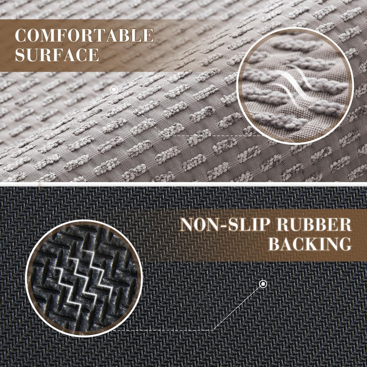 RESARE Non Slip Bathroom Runner - Machine Washable Bath Rugs, Super Absorbent Bath Mat Quick Dry Bath Runner, Bath Mat Ultra Soft Rugs for Bathroom Floor, 20"x70" Light Grey