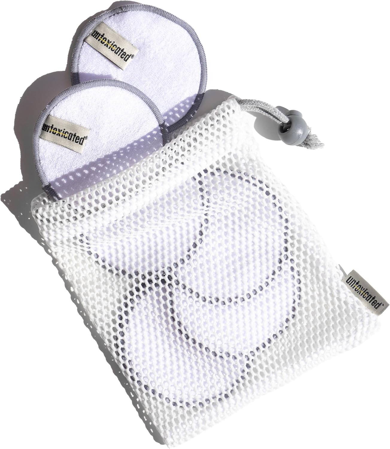 Untoxicated Ultra Soft Cleansing Pads - Double-Layered Reusable Bamboo Terry Rounds - Makeup Removal & Skincare for Sensitive Skin - Soft & Durable - Includes Washable Storage Bag - 10CT