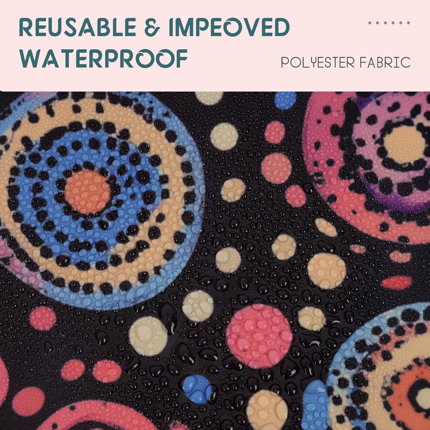 Years calm Luxury Shower Caps for Women Reusable Waterproof – Polka Dot Double Layer Bath Cap with Adjustable Elastic for Braids & Long Hair, Comfortable & Stylish, Versatile Use (Black)