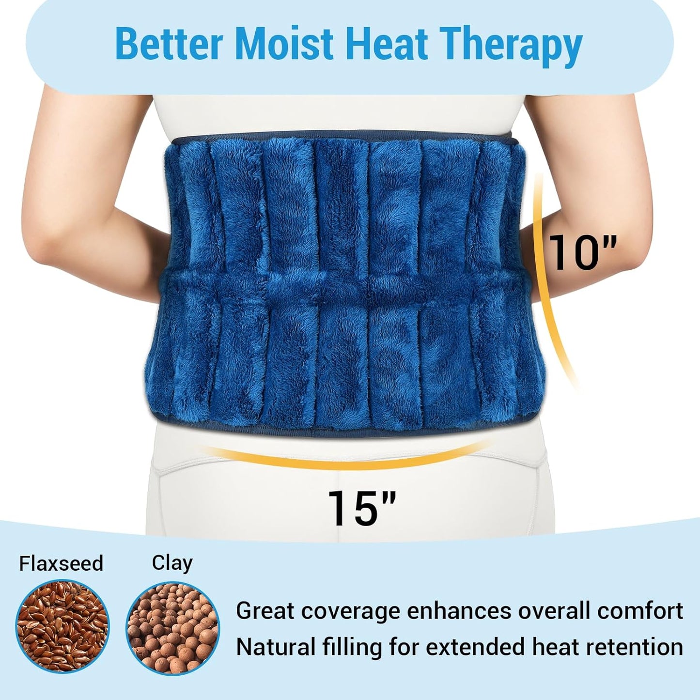 Comfytemp Microwave Heating Pad for Back Pain Relief, Periods Cramps, 2.5LB Wearables Microwavable Heating Pads, Moist Heat Therapy for Sciatica, Waist Coccyx, Warm Compress Recovery Get Well Gift