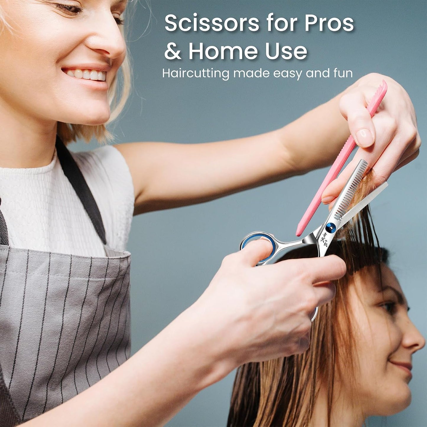 Hair Cutting Scissors, Thinning Shears Professional Haircut Scissors, 6.0 Inch Texturizing Teeth Shears for Hairdressing, Salon and Home Use