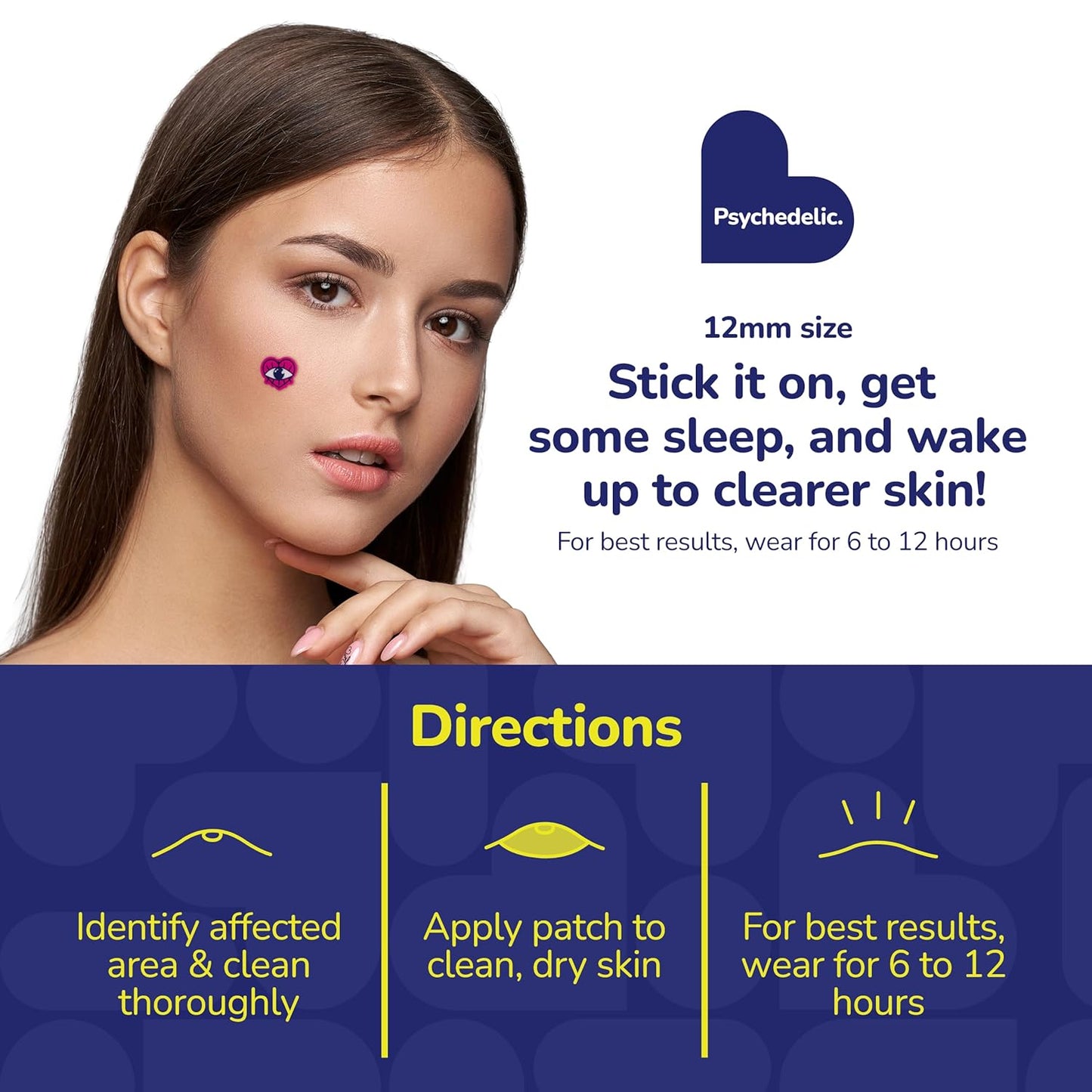 BioSwiss Psychedelic Pimple Patches, Hydrocolloid Acne Patch for Zits and Blemishes, Face and Skin Stickers, 144 Count