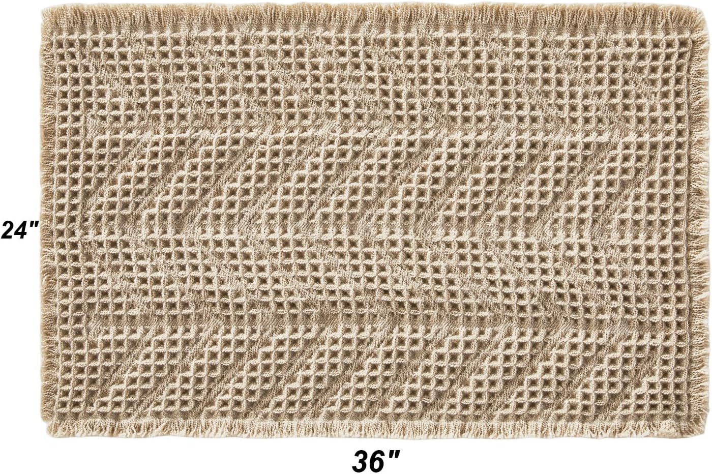 Bath Mats,Upgraded Waffle Super Absorbent Bath Mat,Bathroom Rugs Non Slip Washable, Quick Dry Shower Mats, Ultra Soft Bath Mats for Bath Floor,Brown,24"*36"