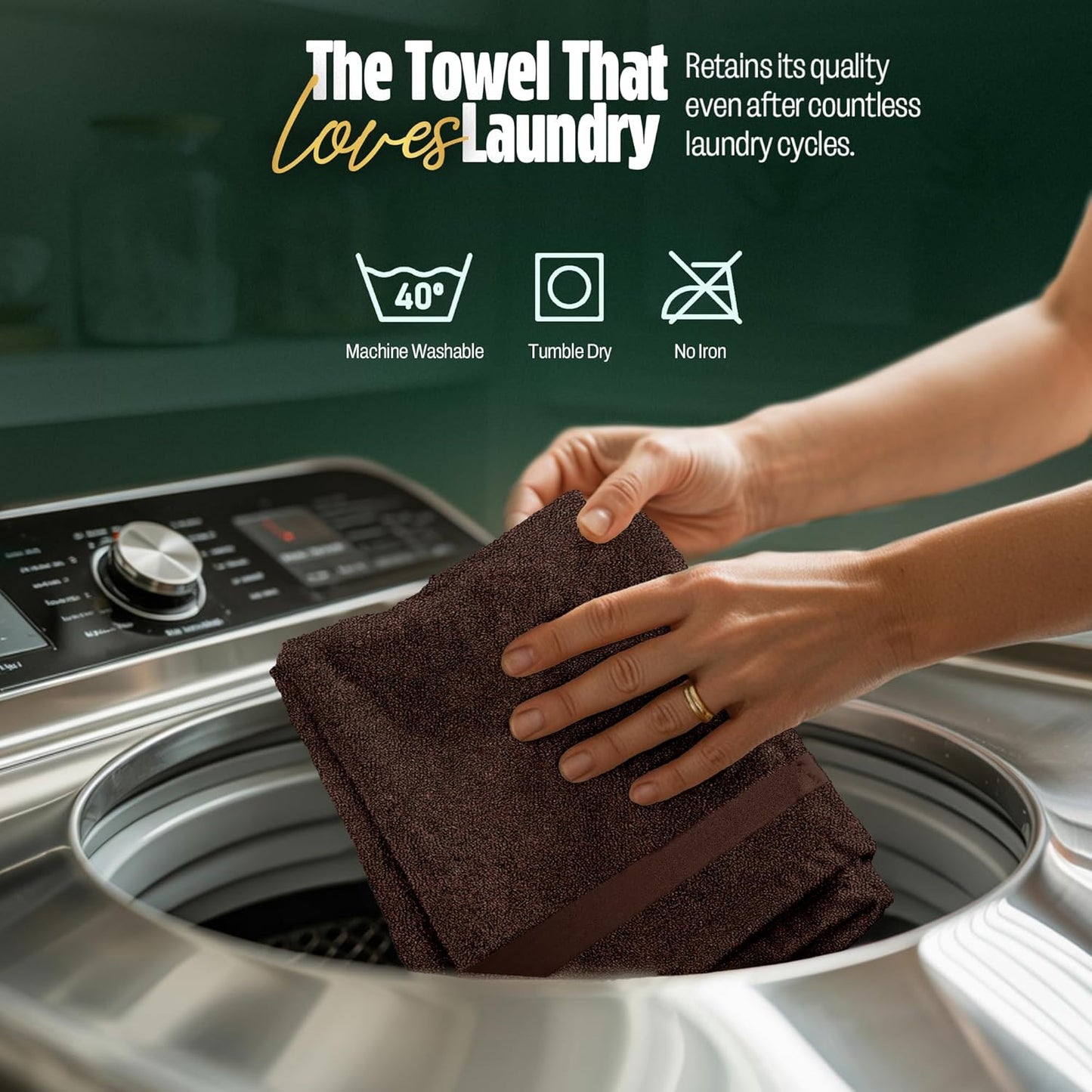 Pearl Linens Pack of 24 100% Cotton Hand Towels, Salon Towels for Spa, Gym and Bathroom Use, Hair Towels in Bulk, Soft, Absorbent, Quick Dry & Machine Washable, 16x27 inches, Brown