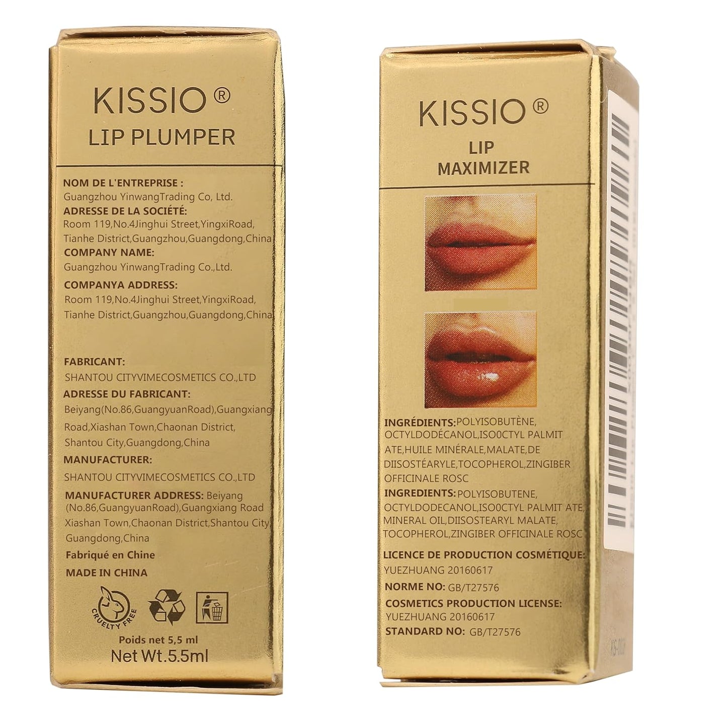 KISSIO Lip Plumper,Color Lip Plumper Gloss,Shimmer,Plant Extracts Plumping Lips Serum,Moisturizing Gloss for Fuller Lips and Hydrated,5.5ml,01 Lemonade