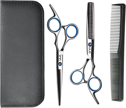 ULG Hair Cutting Scissors Thinning Shears Kit Professional Hairdressing Texturizing Salon Razor Edge Scissor Barber Kit Plus