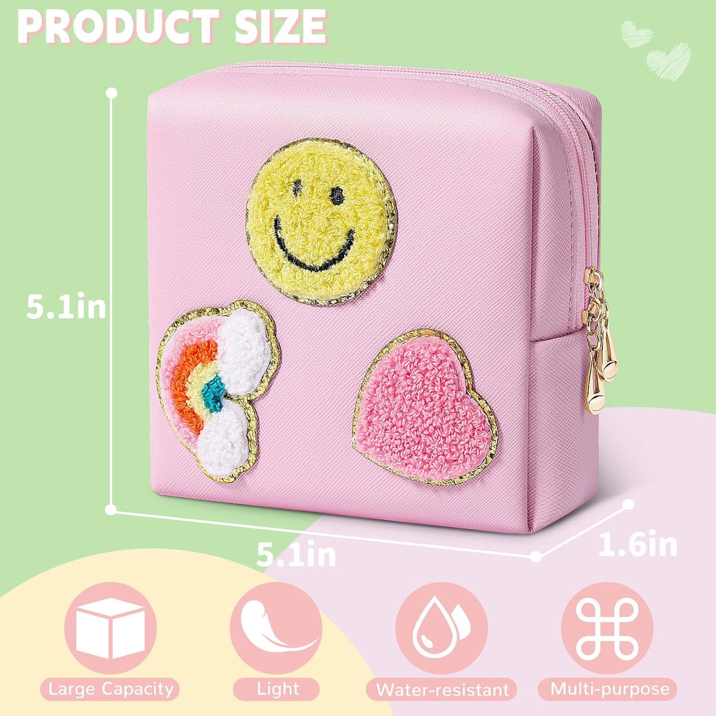 Period Bag for Teen Girls PU Leather Sanitary Pad Bags for Period Teen Period Pads Pouch for Panty Liners, Tampons, Menstrual Cup - Mint