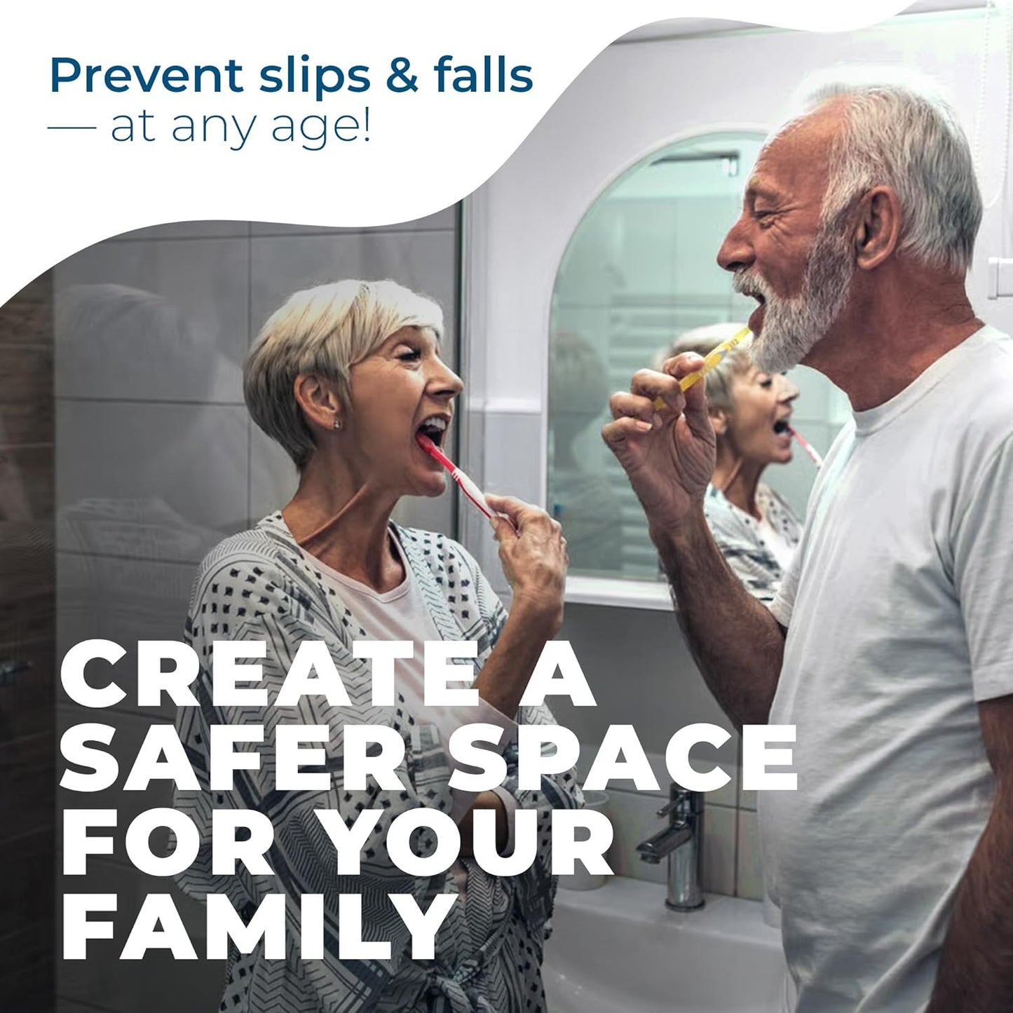 Anti Slip Shower Stickers 24 PCS, Grey Non-Slip Shower Strips for Adults, Premium Adhesive Bath Tub Stickers