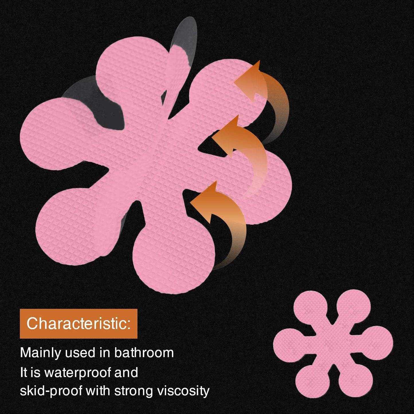 Bathtub Stickers Non-Slip, 24 PCS Safety Shower Treads Adhesive Appliques with Premium Scraper (Pink)