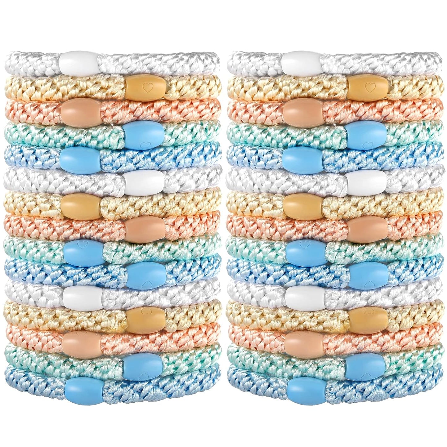 Hair Ties for Thick Hair, Funtopia 30 Pcs Ponytail Holders Elastics Hair Bands, No Damage No Crease Hair Elastics for Women Girls Teens