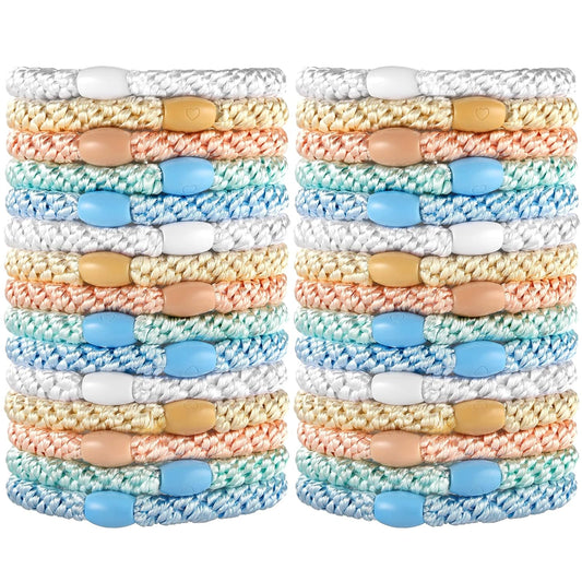 Hair Ties for Thick Hair, Funtopia 30 Pcs Ponytail Holders Elastics Hair Bands, No Damage No Crease Hair Elastics for Women Girls Teens