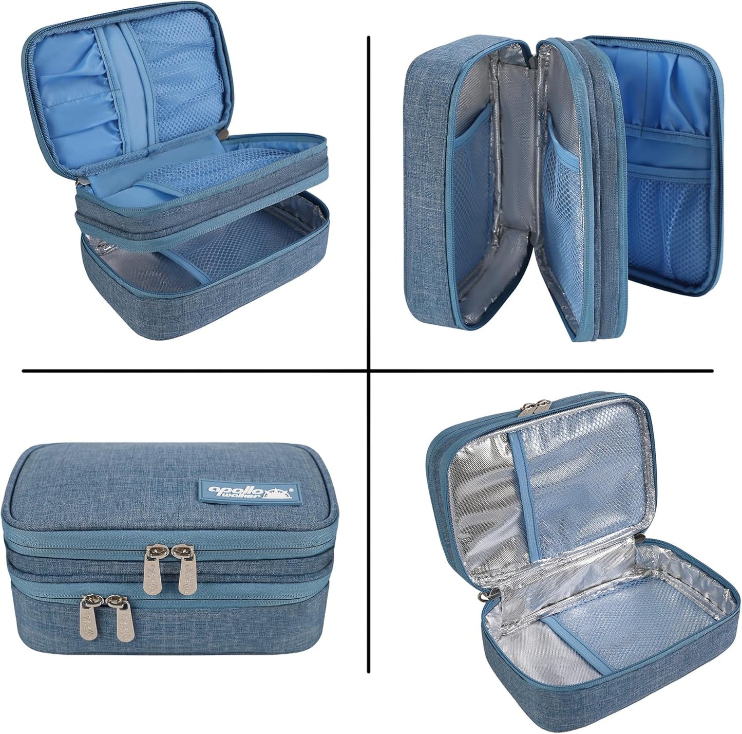 apollo walker Insulin Cooler Travel Case Diabetic Medication Cooler with Ice Packs and Insulation Liner Insulin Cooler Travel case TSA Approved