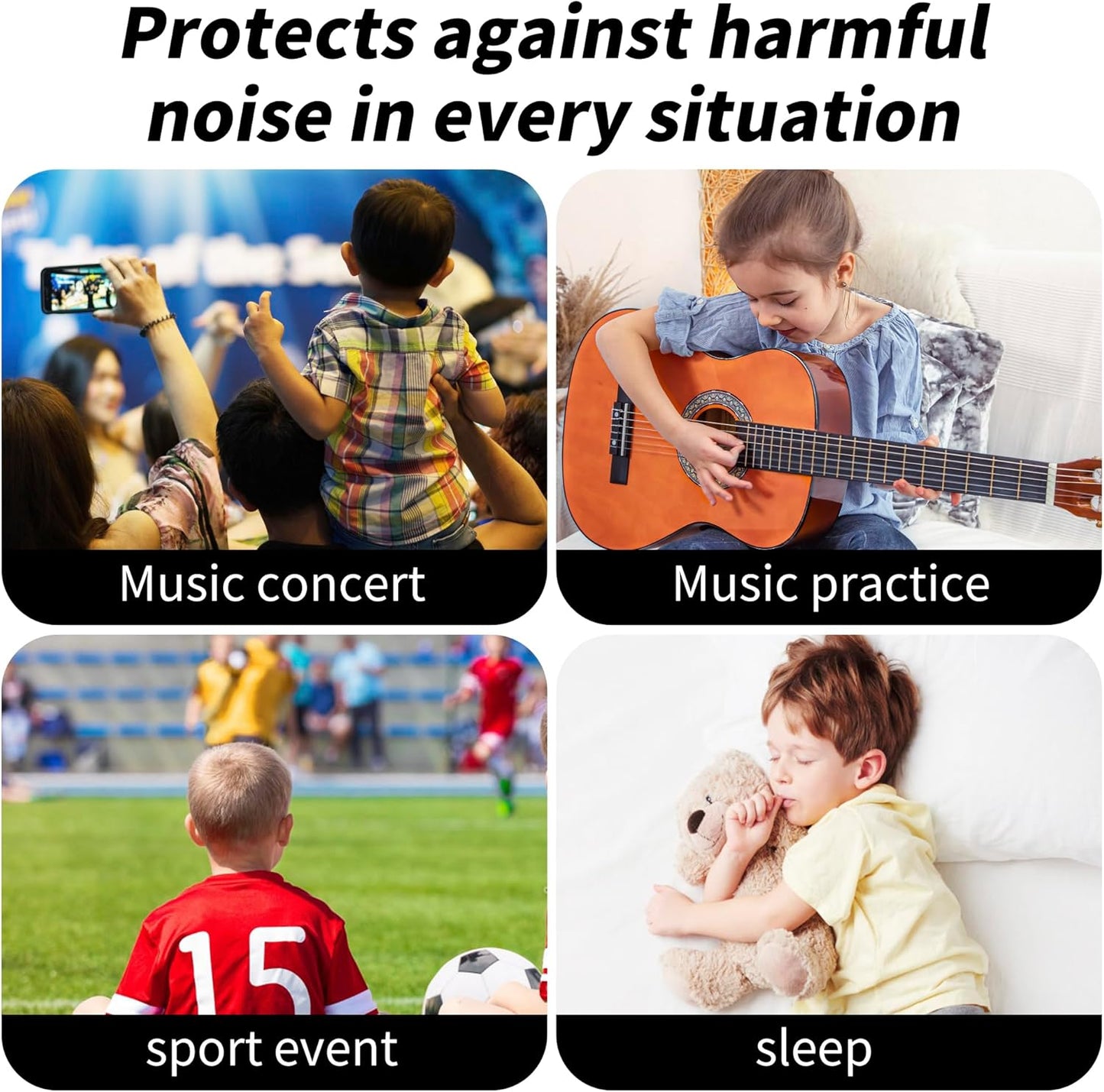 WUTAN Kids Ear Plugs (6-12yrs) & Ear Plugs for Adults with Small Ear Canals, Reusable Noise Reduction Earplugs for Sleep, Focus, Airplane, Concerts, Sports Events, Sleeping, 33dB Noise Cancelling