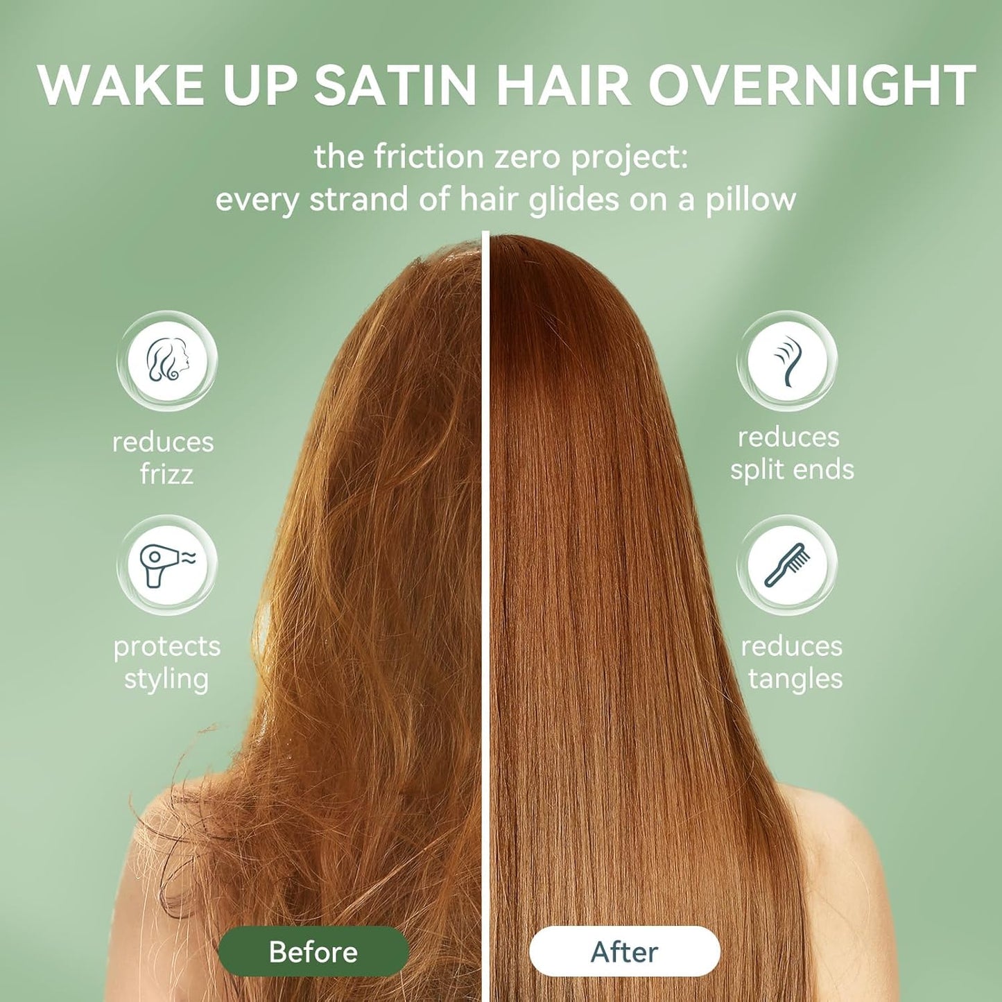 Tyfitb Satin Pillowcase Set for Hair & Skin Care – Cooling, Hypoallergenic, Anti-Frizz, Wrinkle-Free – Soft, Luxurious Pillowcases with Envelope Closure – 2-Pack, Standard Size 20x26, Gift-Ready