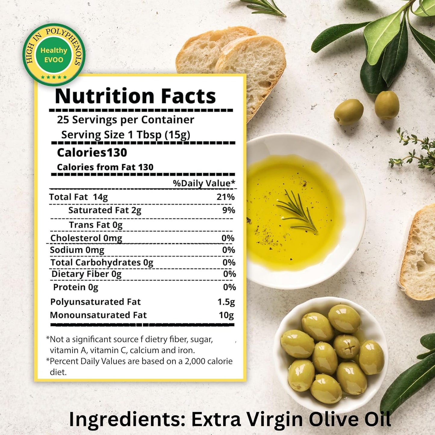 M.G. Pappas Extra Virgin Olive Oil, High Polyphenol EVOO - Cold Pressed & Unfiltered Greek Olive Oil - Over 500mg/kg Polyphenols with High Hydroxytyrosol - Award-Winning Organic Quality - 12.7oz (375ml) Bottle