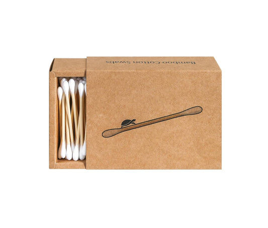 Sea Turtle Bamboo Cotton Swabs (200 Count) - Vegan, Eco Friendly, Organic, Double Tips, Plastic Free Wooden Ear Sticks, All Natural 100% Biodegradable Cotton Buds
