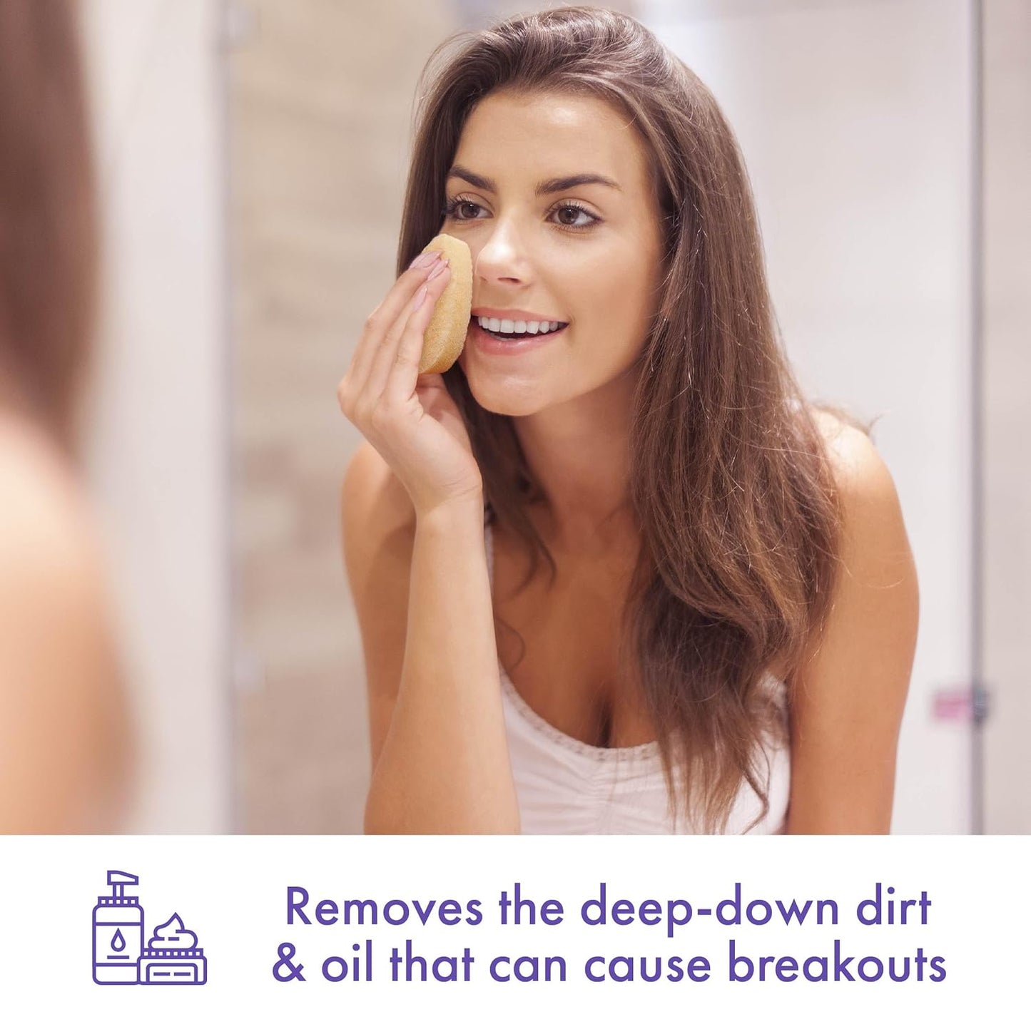 Buf-Puf Gentle Facial Sponge, Dermatologist Developed, Removes Deep Down Dirt & Makeup That Causes Breakouts and Blackheads, Reusable, Exfoliating, 1 Count (Pack of 2)