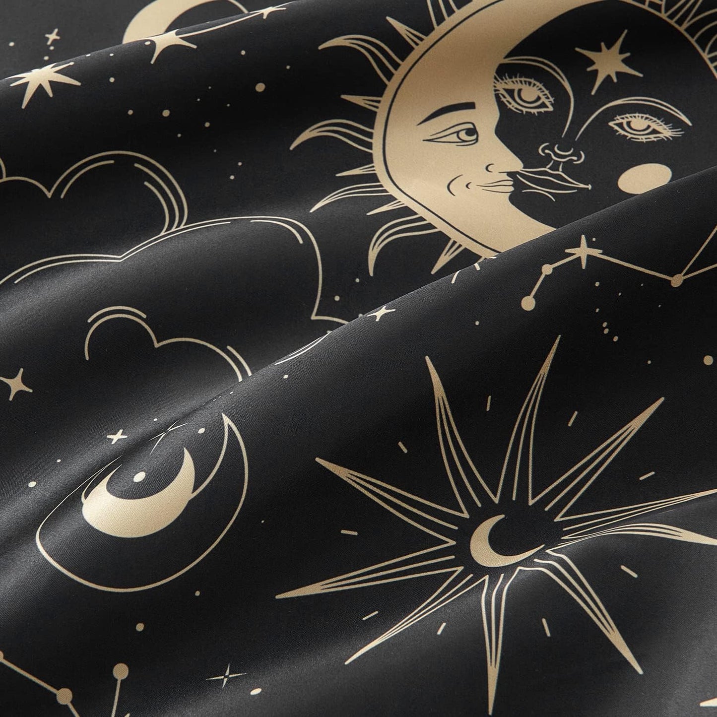 EXQ Home Satin Pillowcase for Hair and Skin King - Black Printed Silk Pillowcase 2 Pack 20x40 inches - Satin Pillow Cases Set of 2 with Envelope Closure, Gifts for Women Men