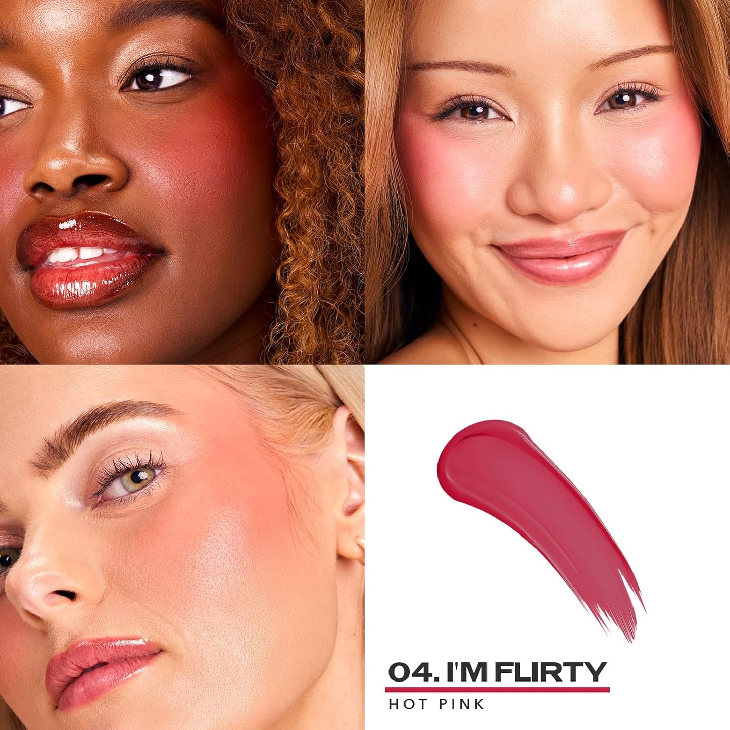 Sacheu Cheek STAY-N Liquid Blush for Cheeks — High Pigment, Buildable, Lightweight Cream Blush Infused With Squalane, for Dewy & Radiant Flushed Cheeks — Long-lasting & Cruelty Free, I'm Flirty