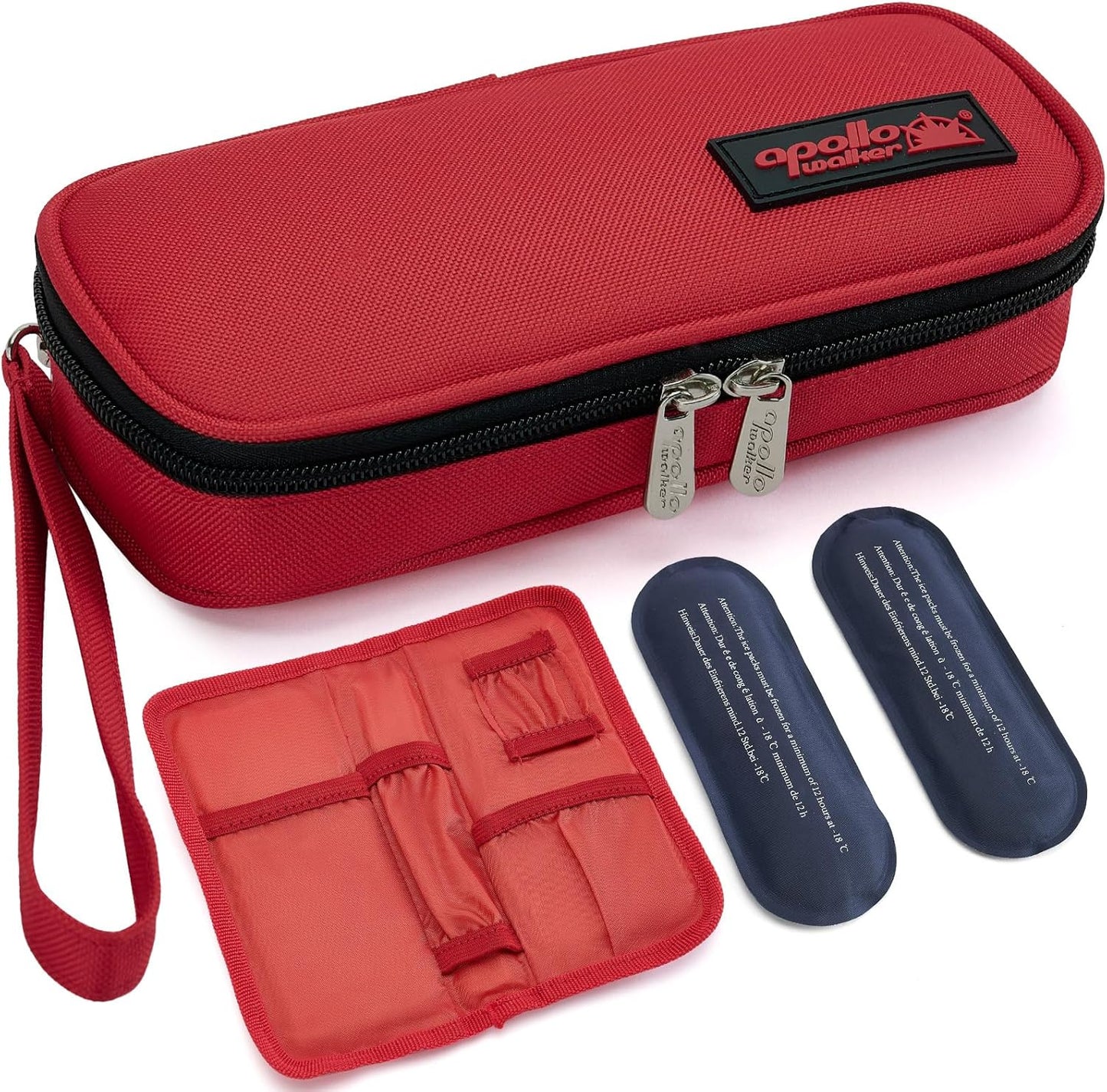 apollo walker Insulin Cooler Travel Case Diabetic Medication Cooler with Ice Packs and Insulation Liner Insulin Cooler Travel case TSA Approved