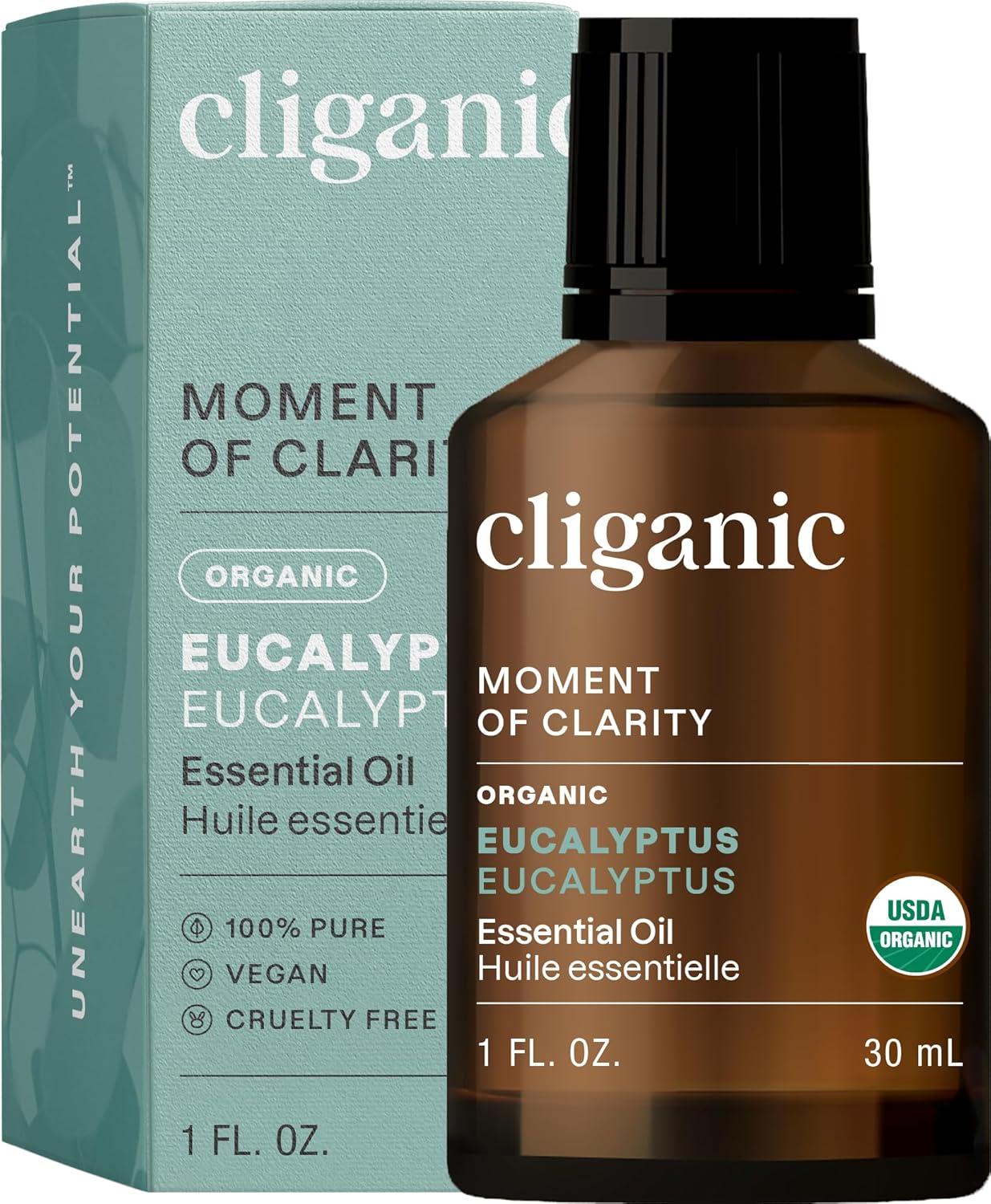 Cliganic Organic Eucalyptus Essential Oil, 100% Pure | Natural Aromatherapy Oil for Diffuser Steam Distilled | Non-GMO Verified (Packaging May Vary)