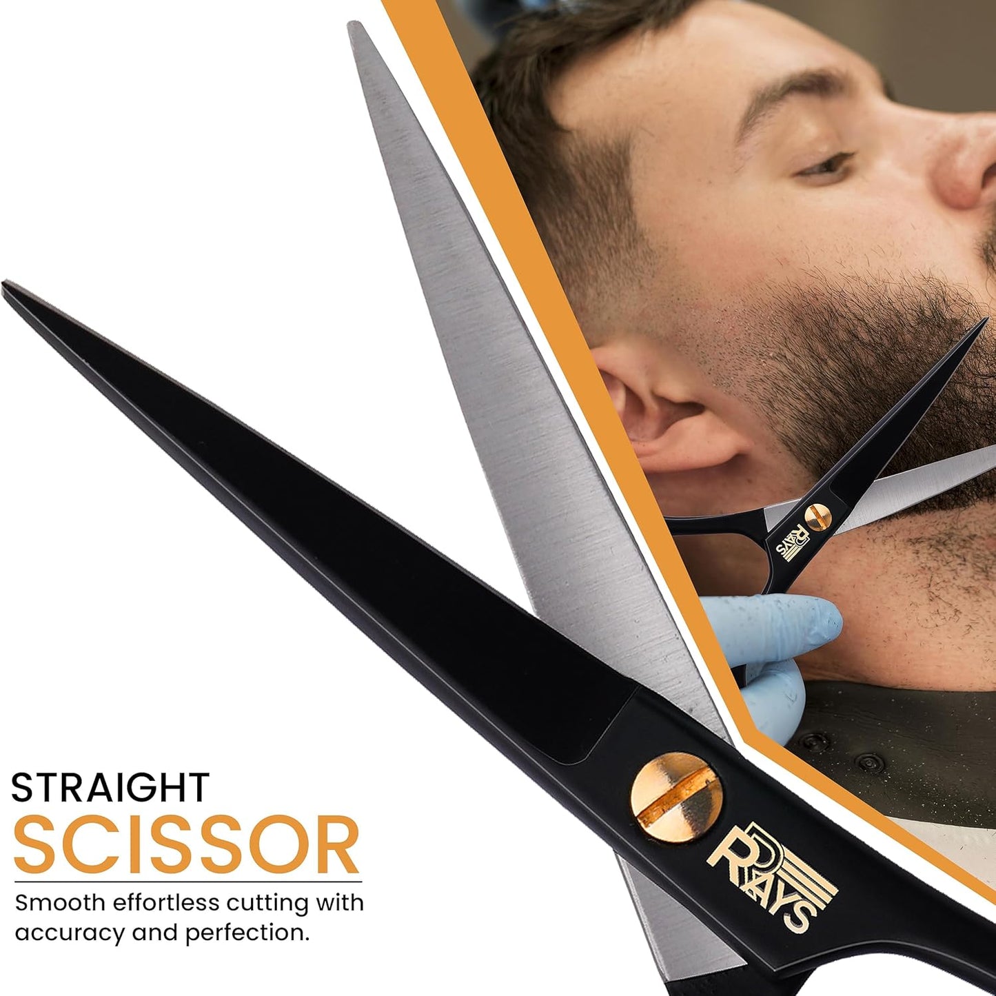 5'' Beard Scissors for Men- German Mustache Scissors with Beard & Mustache Comb- Beard Trimming Scissors with Travel Pouch- Mustache Grooming kit for Men Facial Hair Styling-Mustache Trimmer.