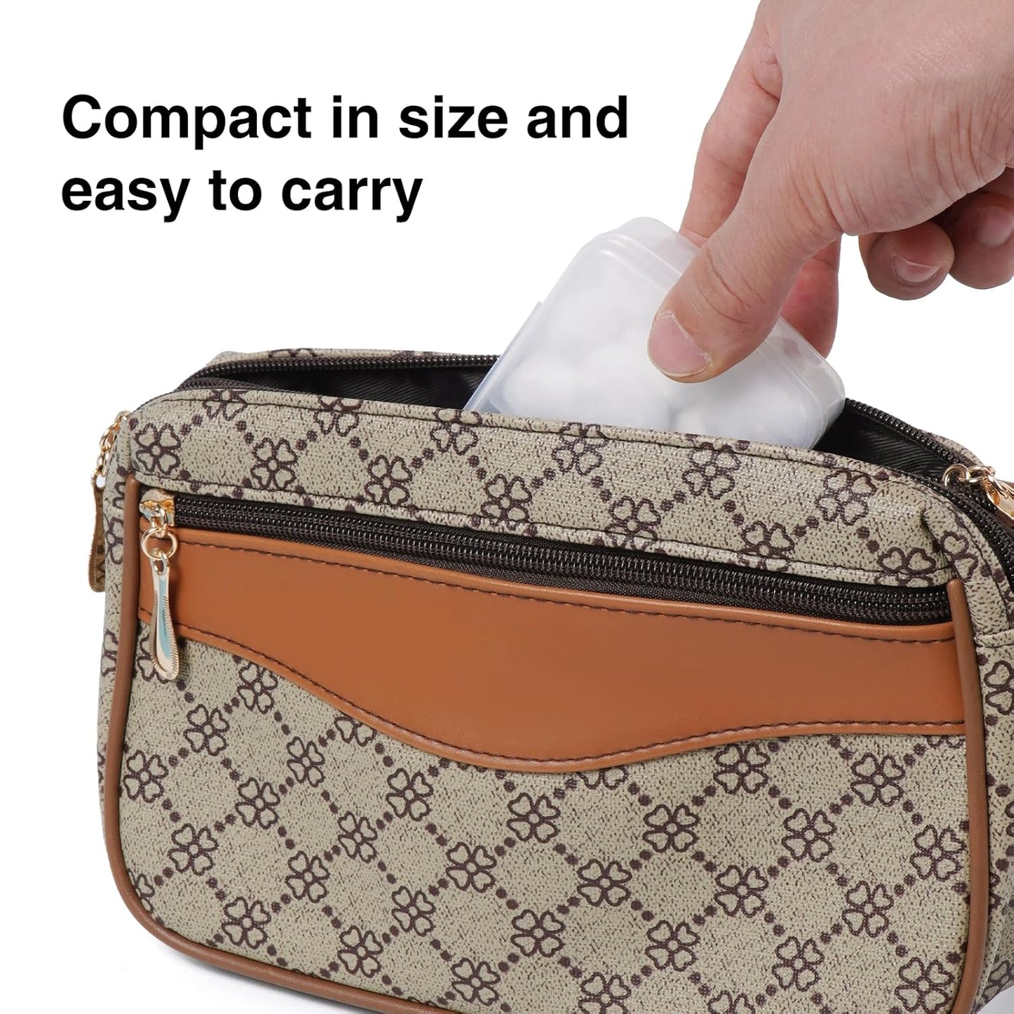 CGR Travel Cotton Swabs Set Portable, eack Pack with 100 Cotton Swabs, 12 Cotton Rounds, 12 Cotton Balls in Reusable Storage Box for Ear, Cosmetics, Makeup Remover, Nail Polish Remover(Pack of 3)