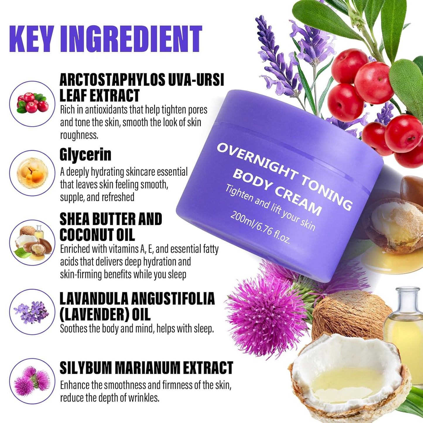 Get Dream Overnight Toning Whip 200mL/6.76oz - Anti-Wrinkle Body Firming Cream Cellulite Remover for Legs and Body - Anti Aging Skin Tightening Cream for Women Target Look Of Loose Skin