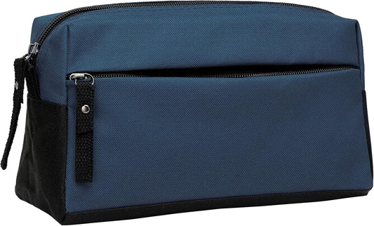 BuyAgain Toiletry Bag, Toiletry Travel Bathroom Bag Waterproof Cosmetic Make up Pouch Dopp Kit For Men or Women, Denim Blue
