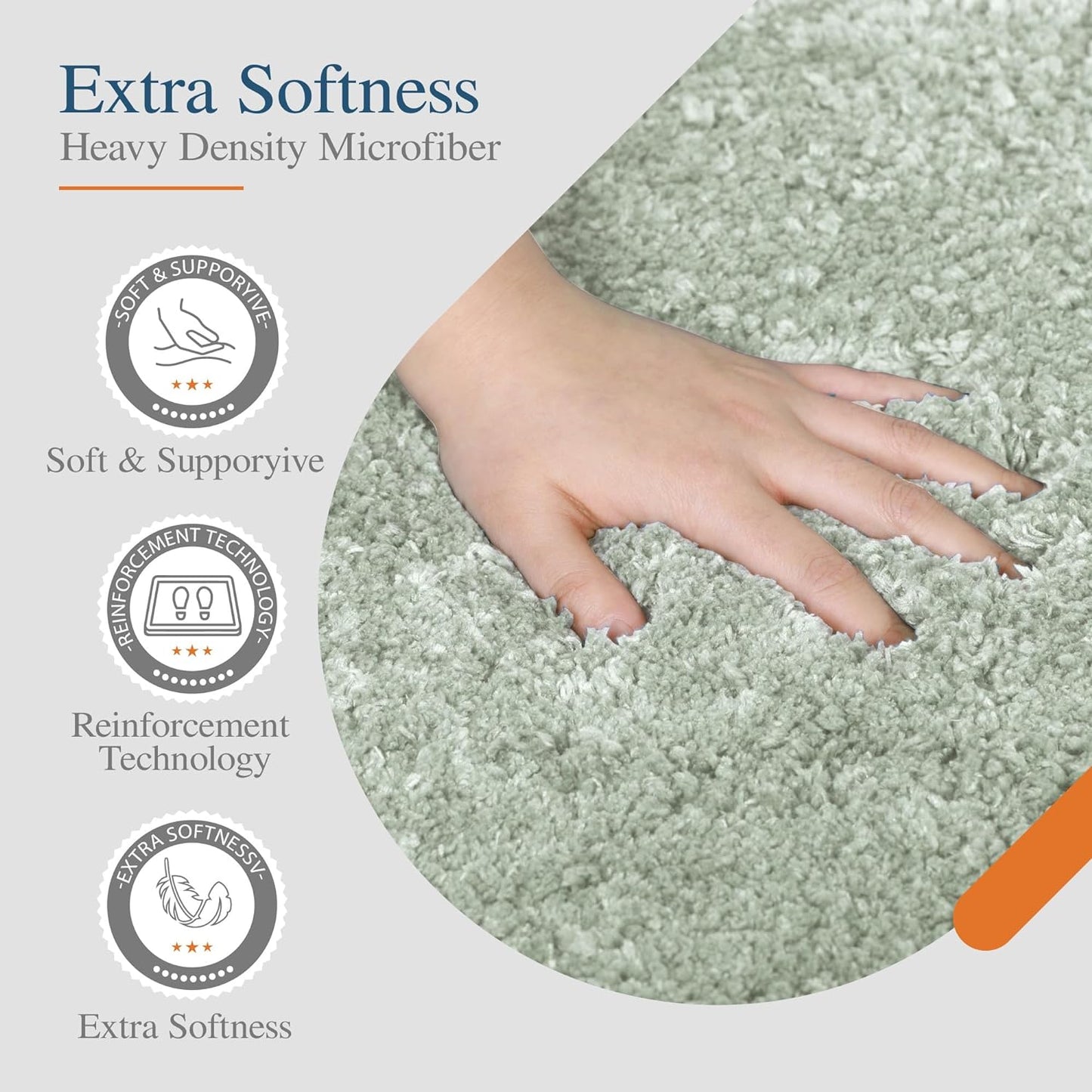 Walensee Large Bathroom Rug (24 x 40, Pale Green) Extra Soft and Absorbent Shaggy Bath Mat Machine Washable Microfiber Non Slip Luxury Floor Mat