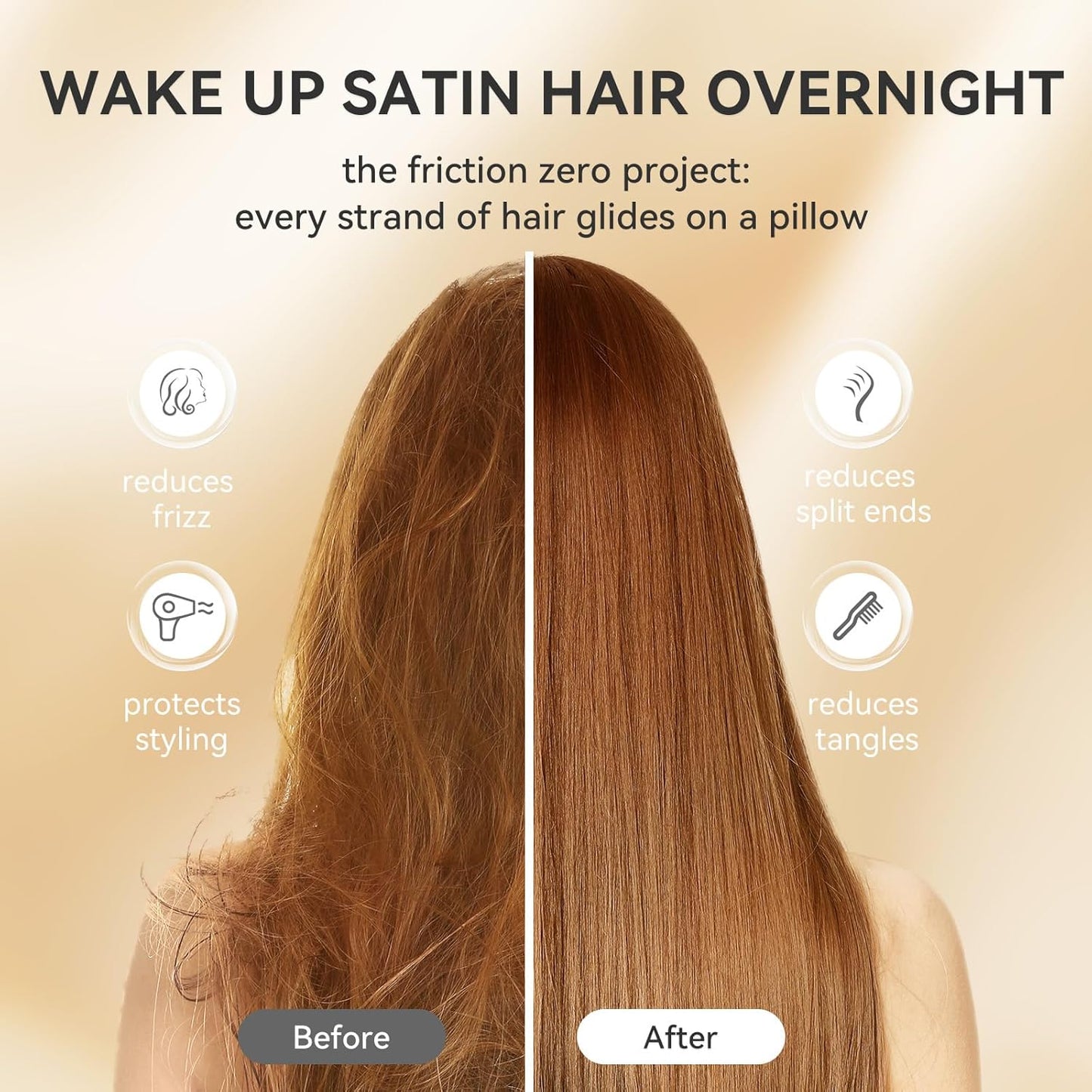 Tyfitb Satin Pillowcase Set for Hair & Skin Care – Cooling, Hypoallergenic, Anti-Frizz, Wrinkle-Free – Soft, Luxurious Pillowcases with Envelope Closure – 2-Pack, Standard Size 20x26, Gift-Ready