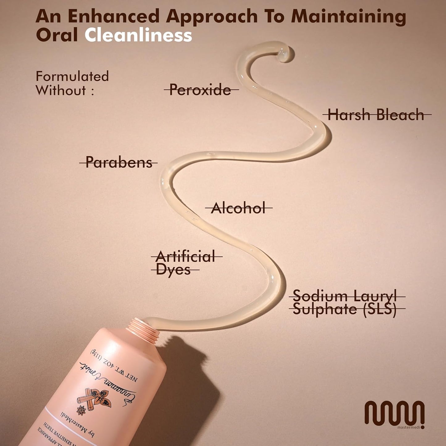 MasterMedi Nano Hydroxyapatite Toothpaste (Inspired by 10% nHA Formulas), Fluoride-Free, Whitening & Sensitivity Relief, Enamel Repair Support, SLS-Free, Xylitol, Mint & Cinnamon 4 Oz (Pack of 2)